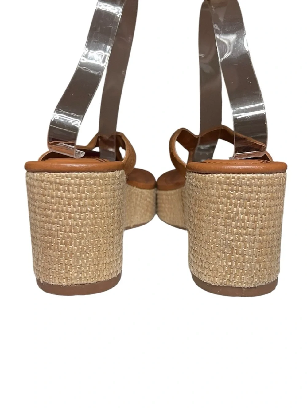 🌻EUC Zodiac Rio Thong Platform Wedge Sandals Chestnut Brown Raffia Espadrille 8